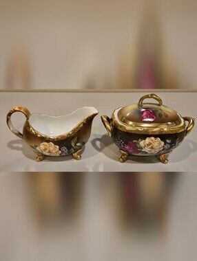 O&E.G. Royal Austria Porcelain Creamer And Sugar Set